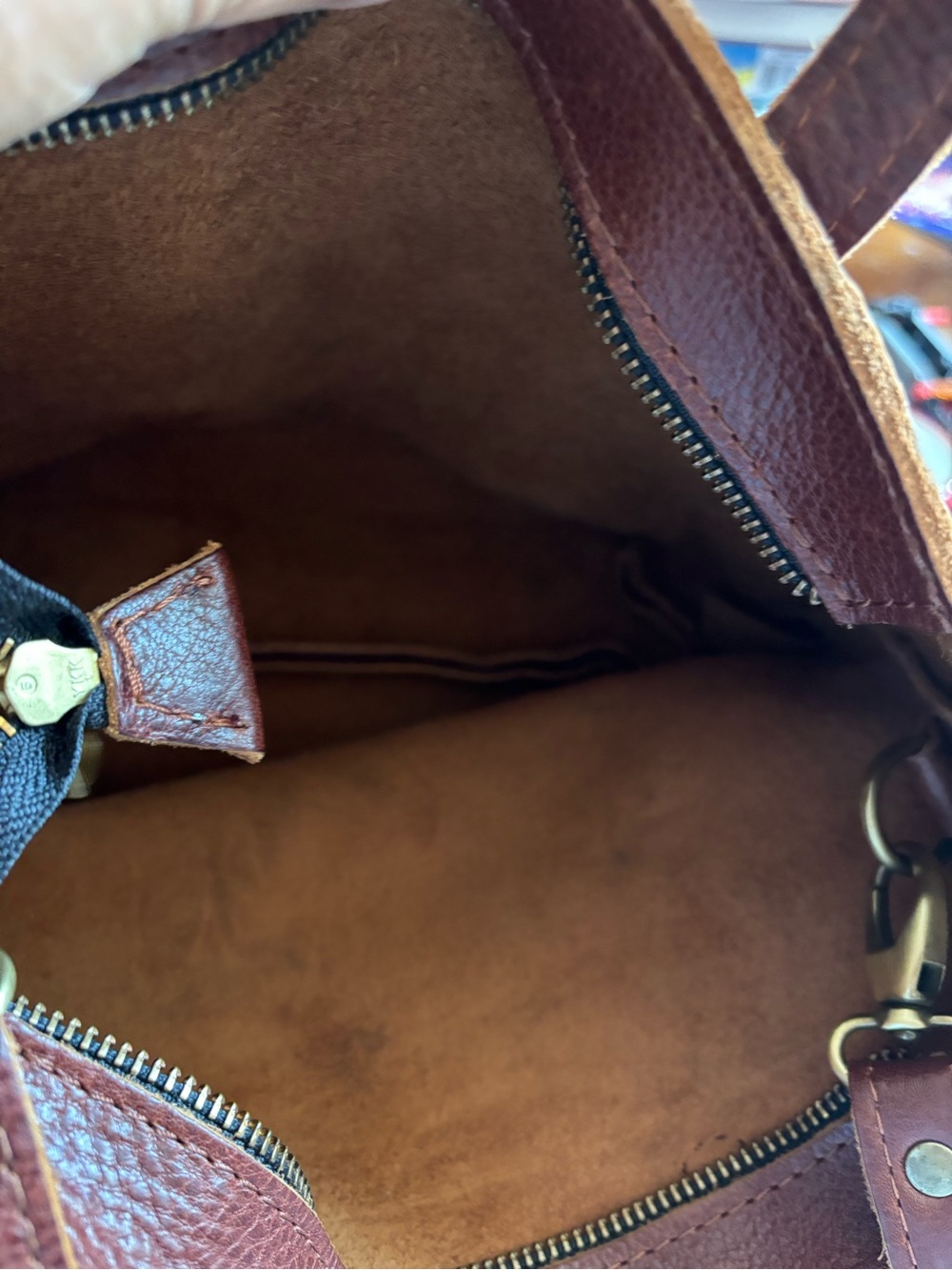 Portland Leather Goods nutmeg color mini crossbody - Picture 5 of 7